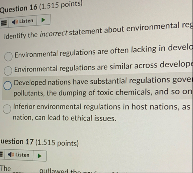 Question 1 6 ( 1 . 5 1 5 points ) Identify the
