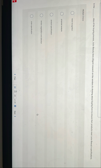 In the step of the buying process, Juice Bebuly