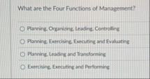 What are the Four Functions of Management?