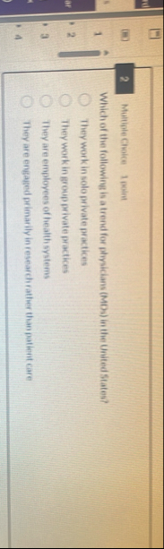 2 Multiple Choice 1 point 1 Which of the