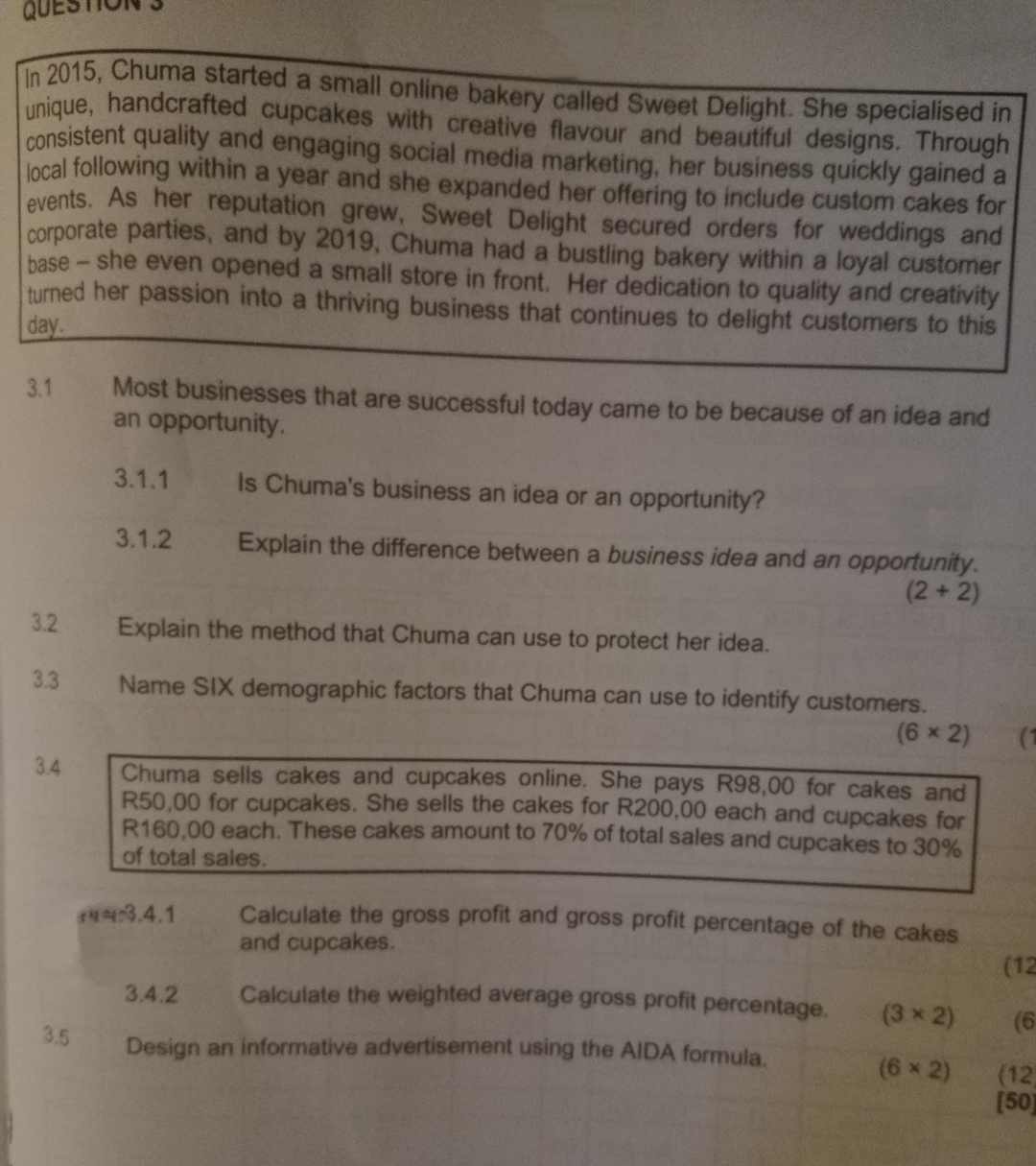 In 2 0 1 5 , Chuma started a small online bakery