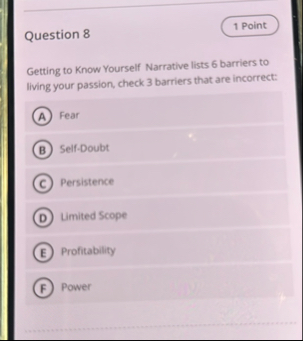 Question 8 Getting to Know Yourself Narrative