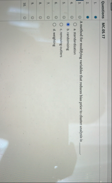 Questions MC . 0 5 . 1 7 1 . 2 . 3 . A method for