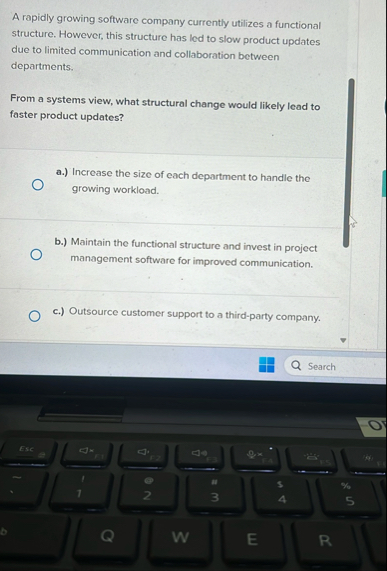 A rapidly growing software company currently