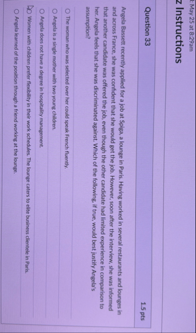 I: May 2 5 at 8 : 2 9 am z Instructions Question