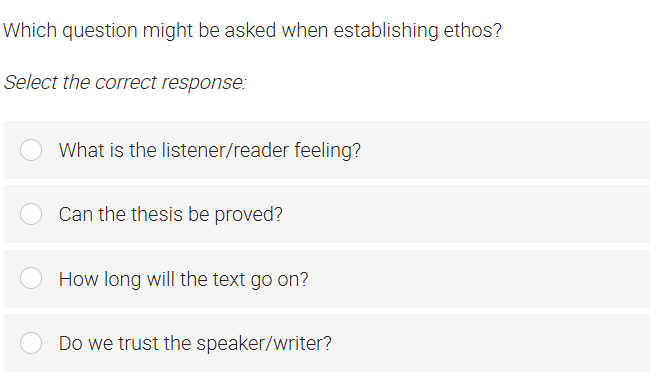 Which question might be asked when establishing