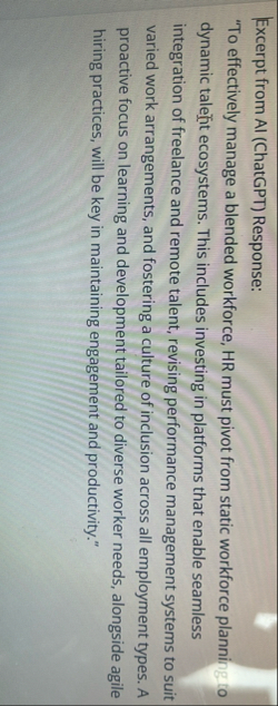 Excerpt from AI ( ChatGPT ) Response: " To