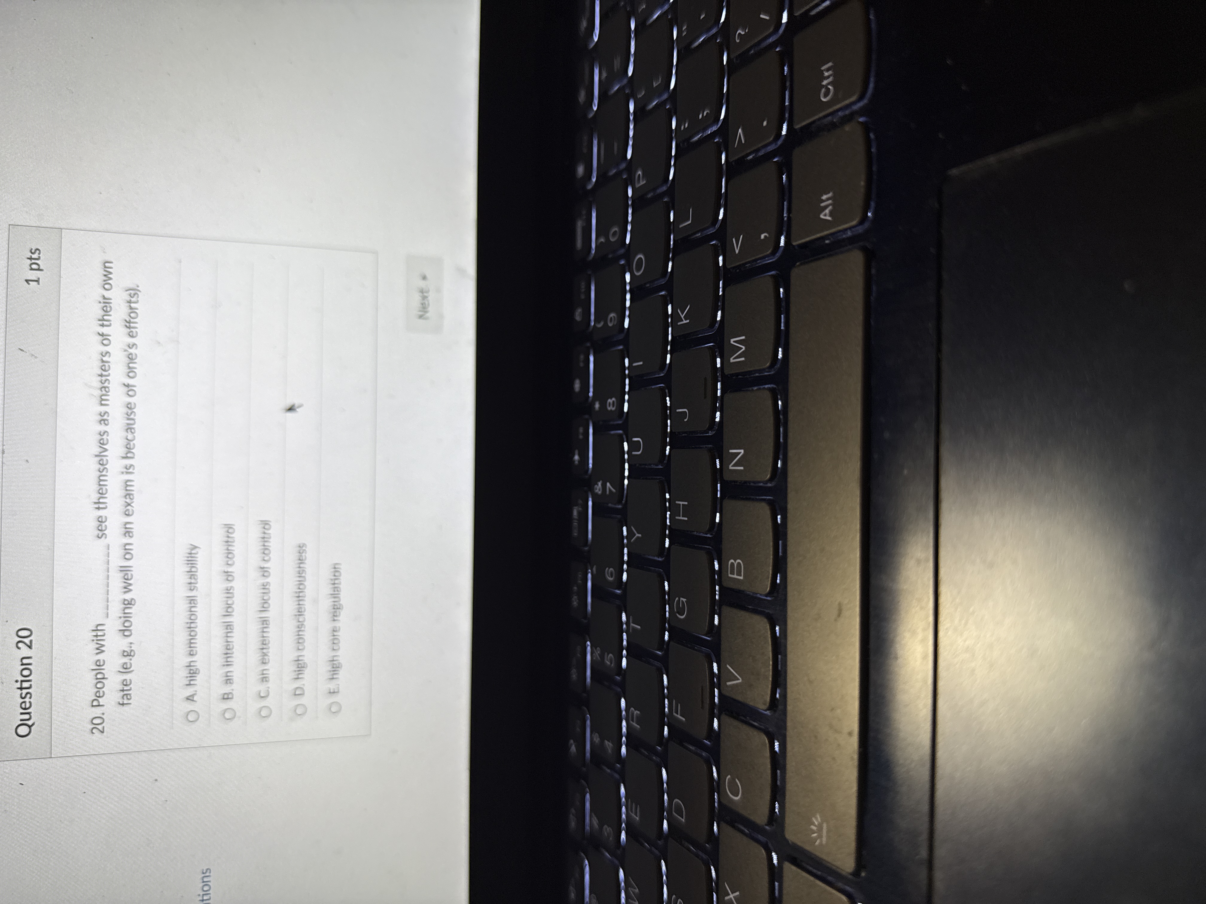 Question 2 0 2 0 . People with see themselves as