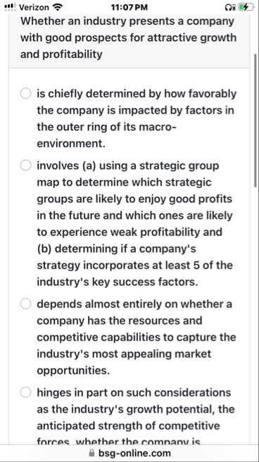 Verizon 1 1 : 0 7 PM Whether an industry presents