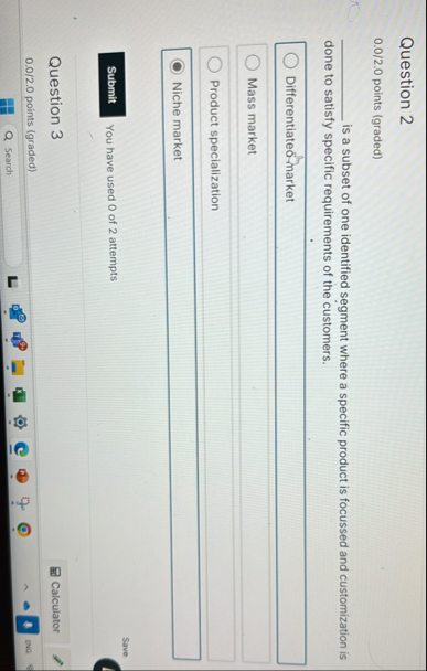 Question 2 0 . 0 / 2 . 0 points ( graded ) is a