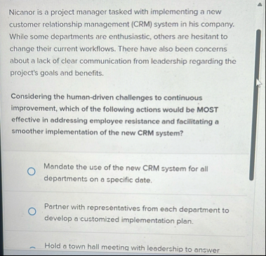 Nicanor is a project manager tasked with