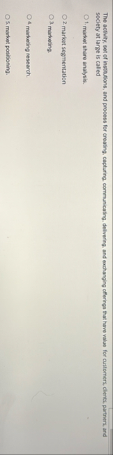 The activity, set of institutions, and process