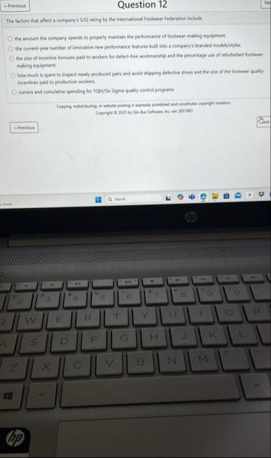 Question 1 2 The factors that affect a company /