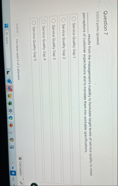 Question 7 0 . 0 2 . 0 points ( graded ) results