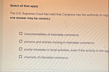 Select all that apply The U . S . Supreme Court
