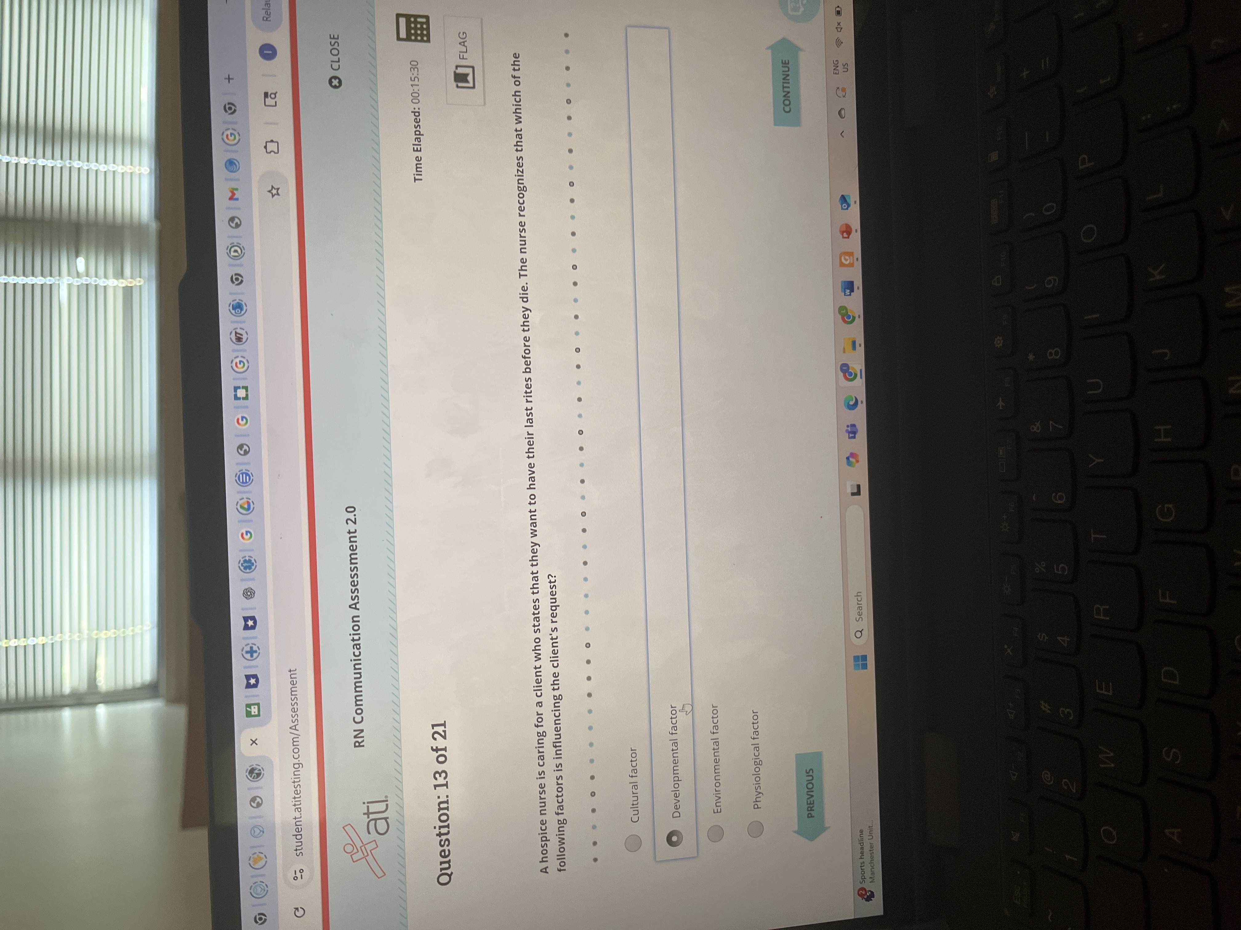 Ans C student.atitesting.com/Assessment Rela RN