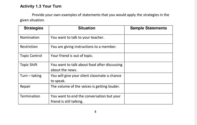 answer this Activity 1.3 Your Turn Provide your
