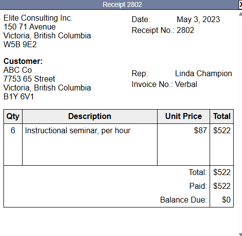 prepare jounal entry for this document Receipt