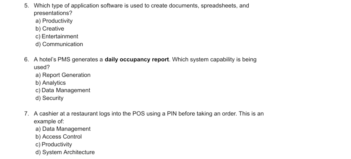 answer this presentations? a) Productivity b)