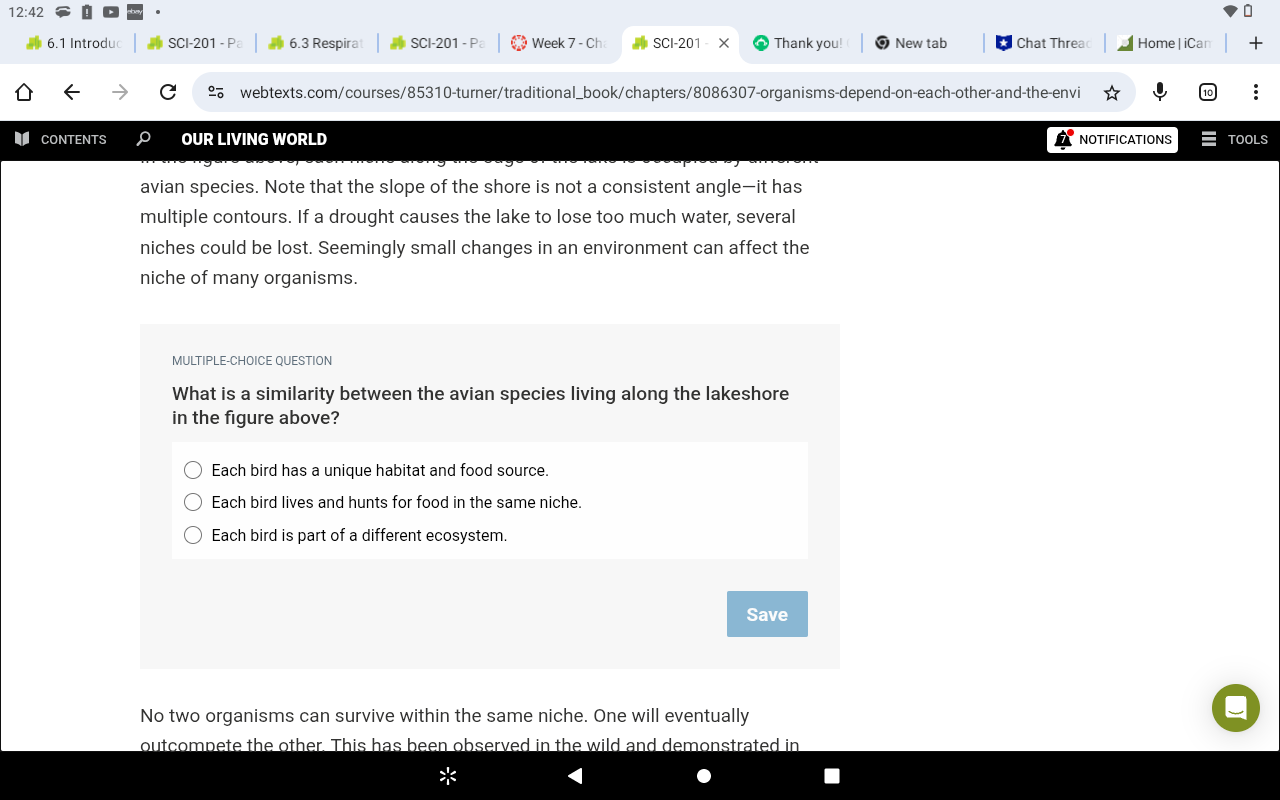A 12:42 1 D . 6.1 Introduc | SCI-201 - Pa | # 6.3