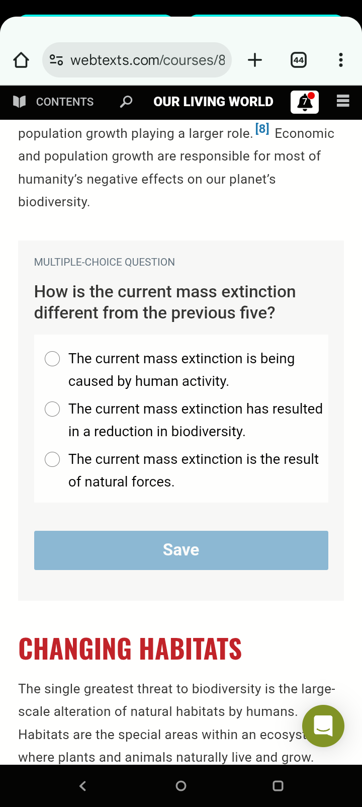 A ia | (} 26 webtexts.com/courses/8 + : AS