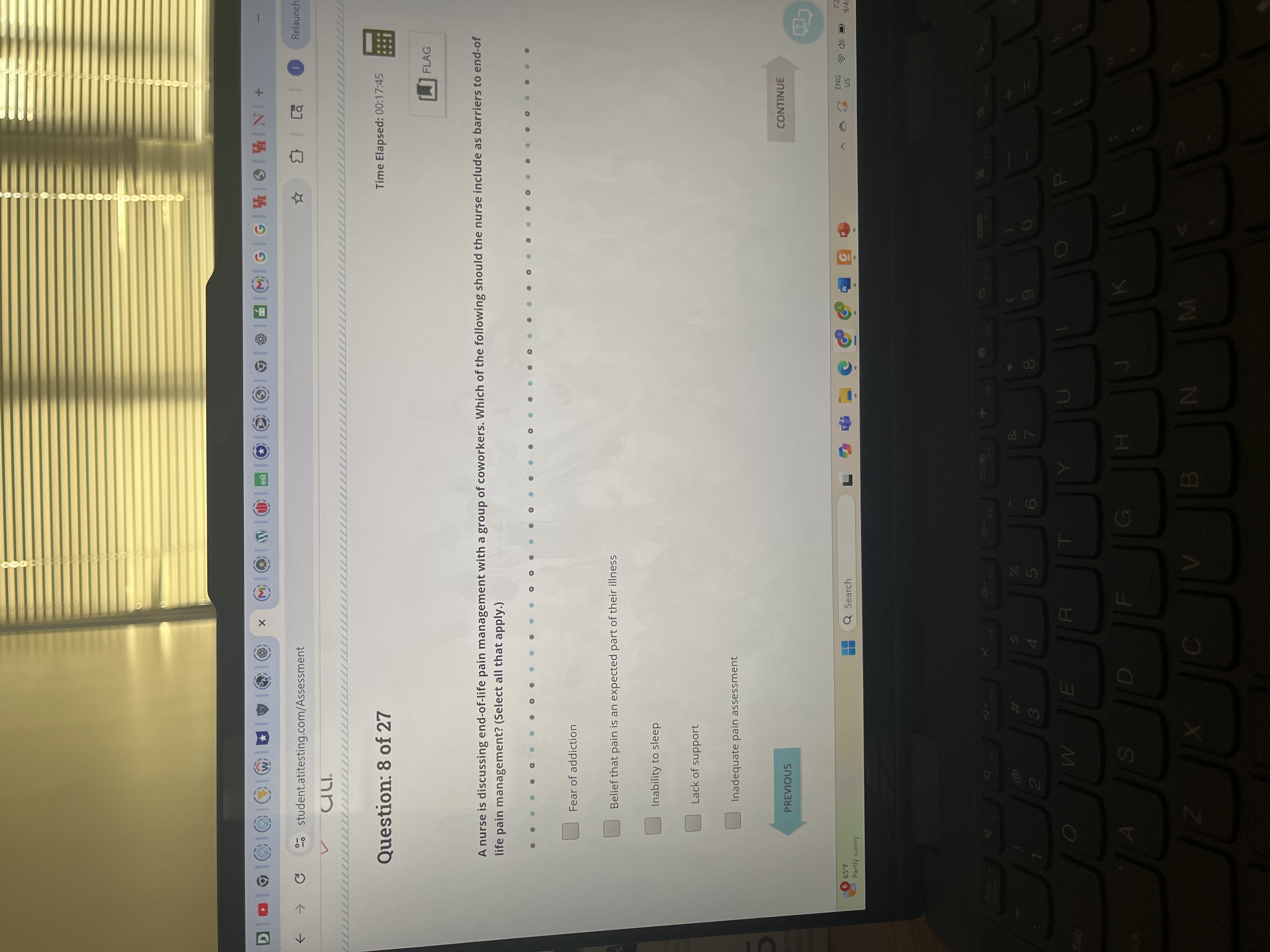 Ans C student.atitesting.com/Assessment Relaunc