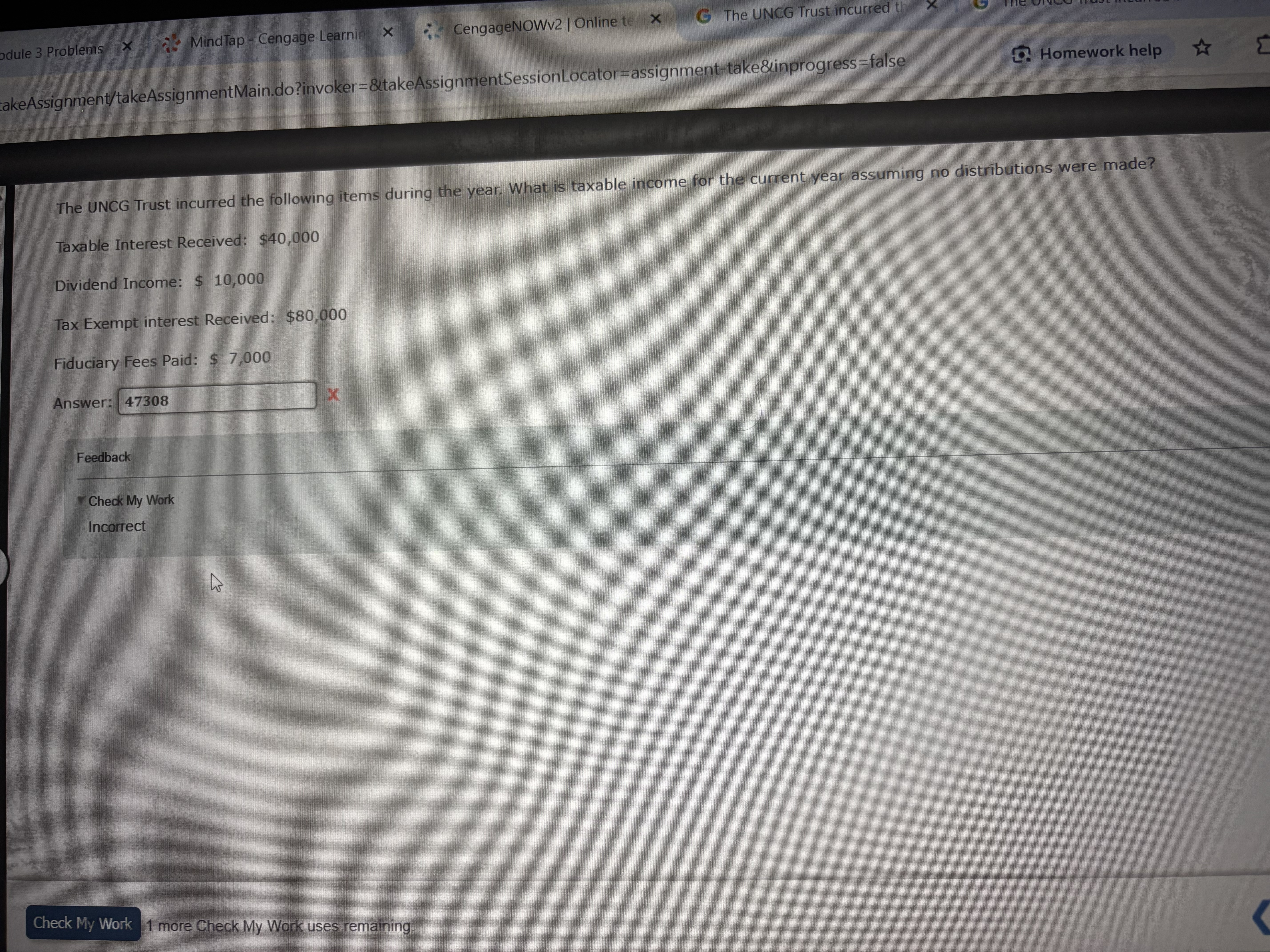 dule 3 Problems X MindTap - Cengage Learnir x