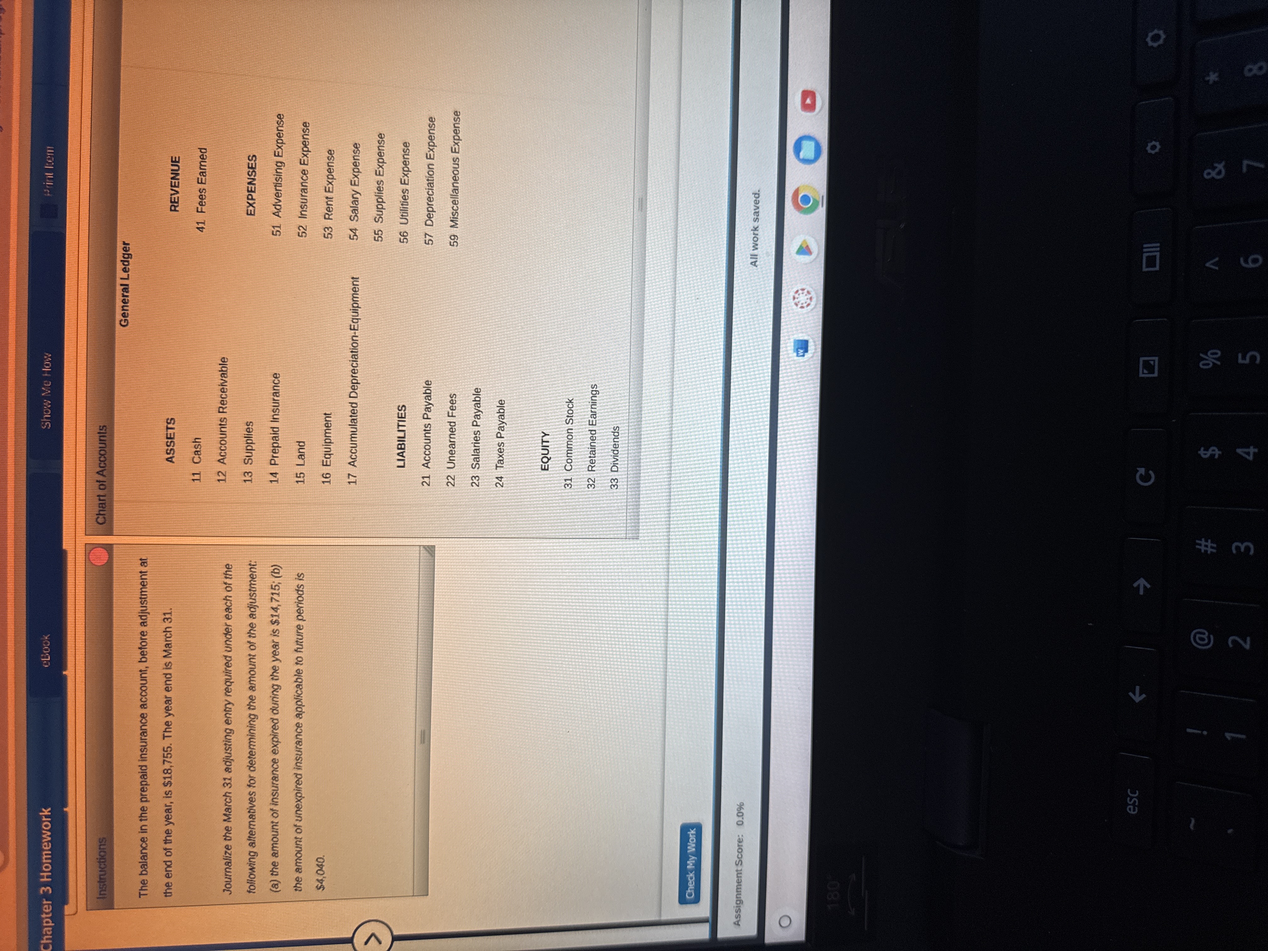 (a) Joumalize the March 31 adjusting entry