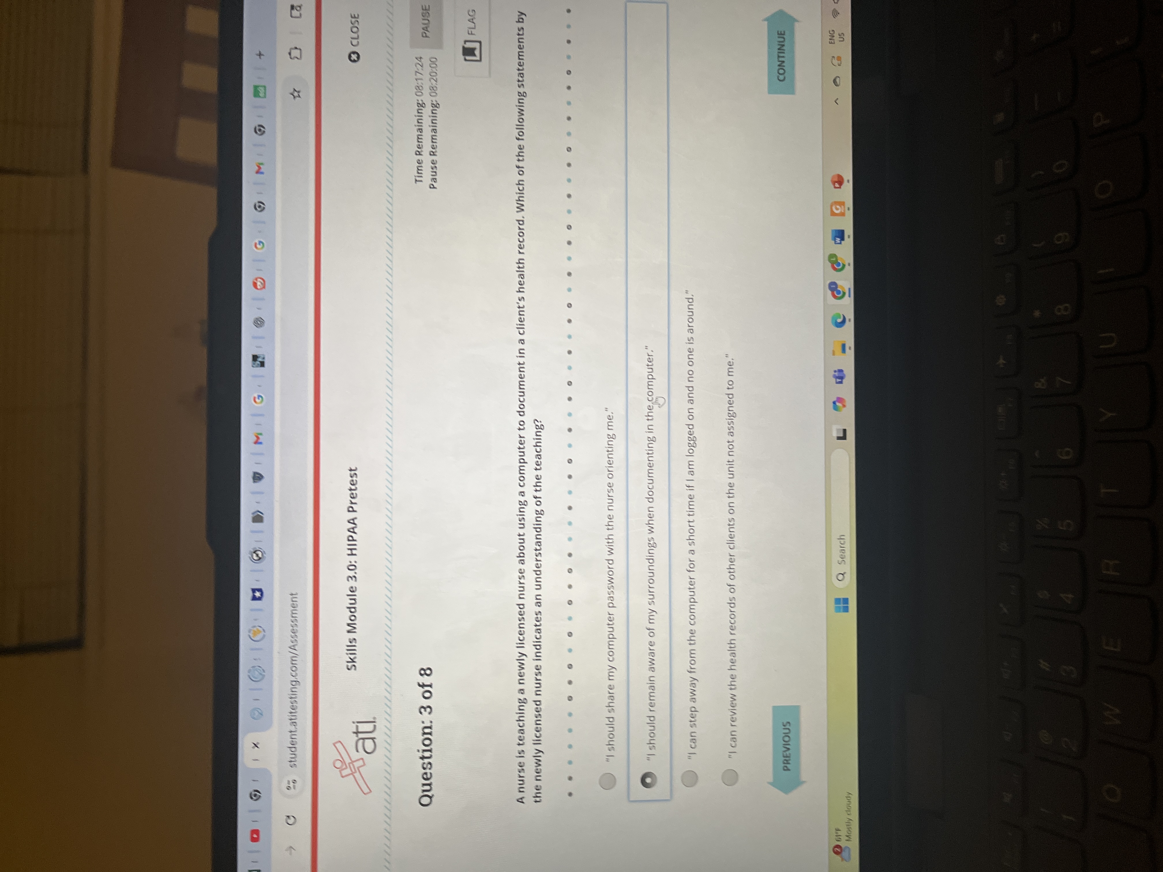 Ans 25 student atitesting.com/Assessment Sati