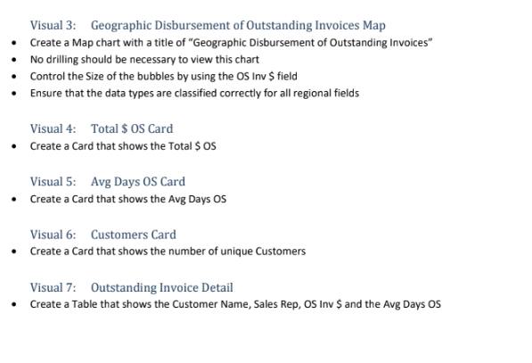 Part 4: Creating Visuals There are 7 visuals to