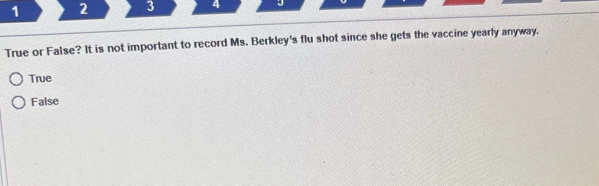Answer for me 1 2 3 4 True or False? It is not