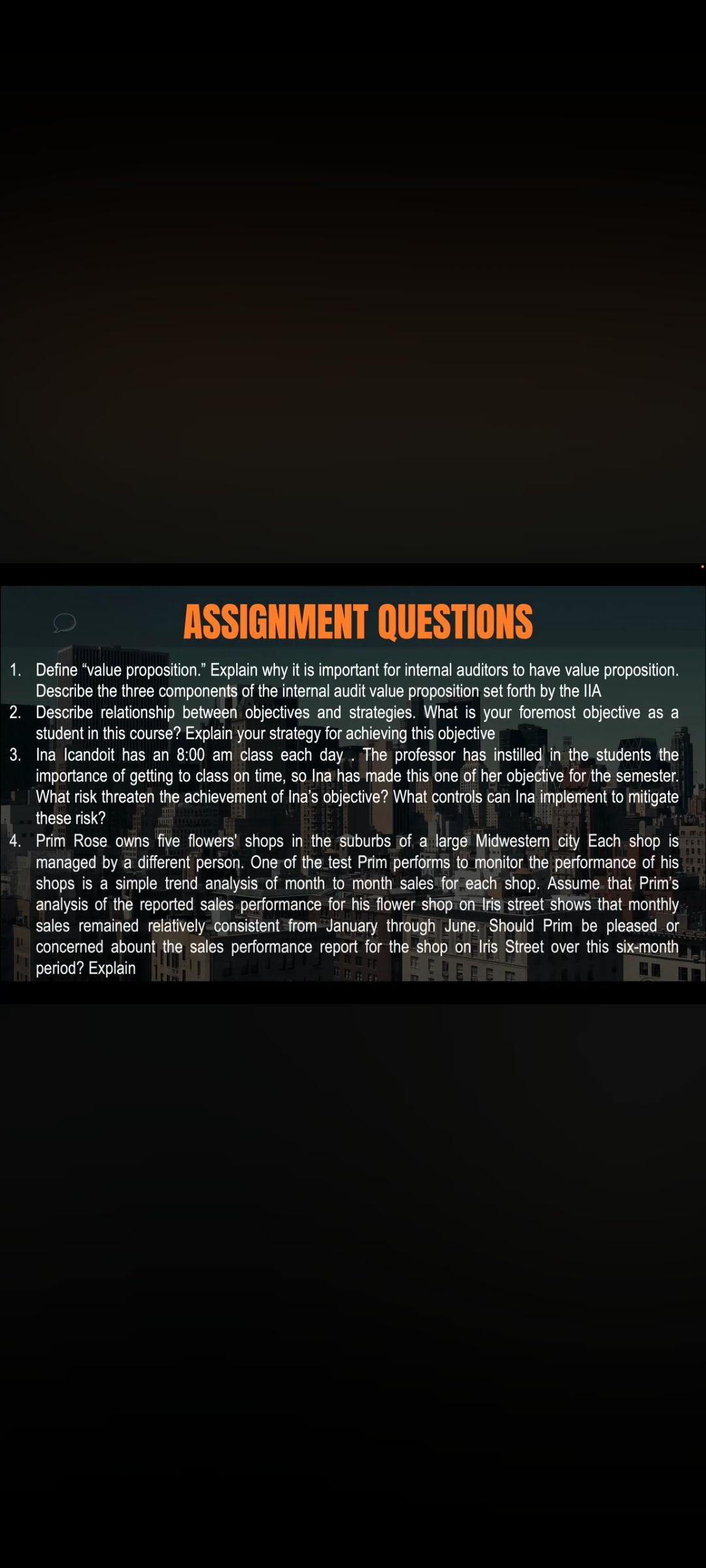 ASSIGNMENT QUESTIONS Define \"value