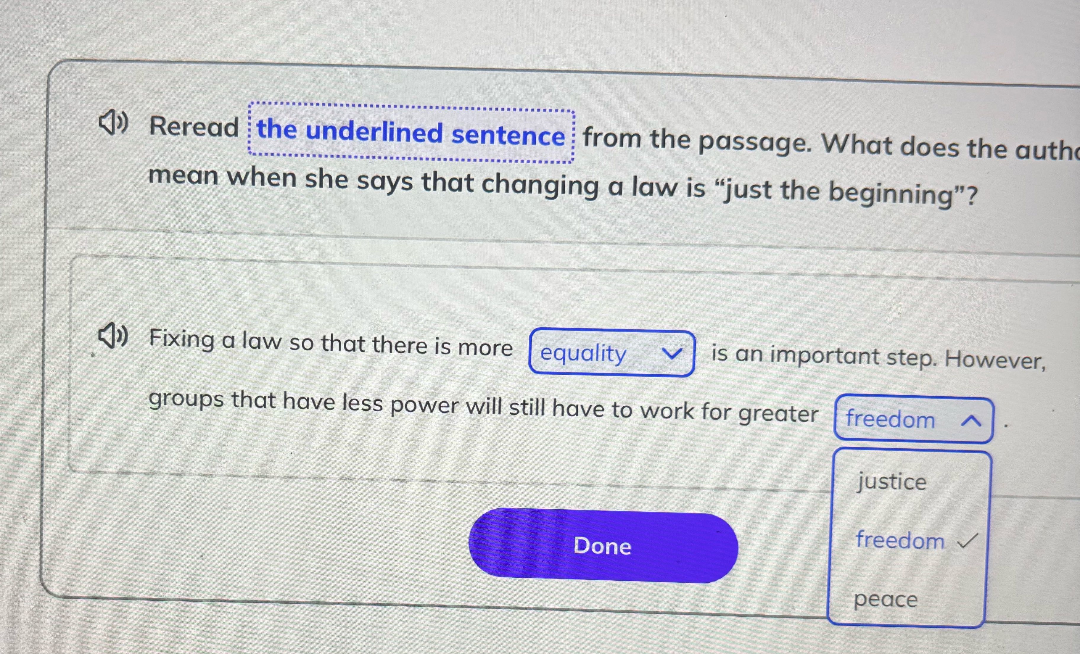 Answer it () Reread the underlined sentence from