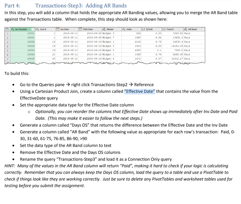Part 4: Transactions-Step3: Adding AR Bands In