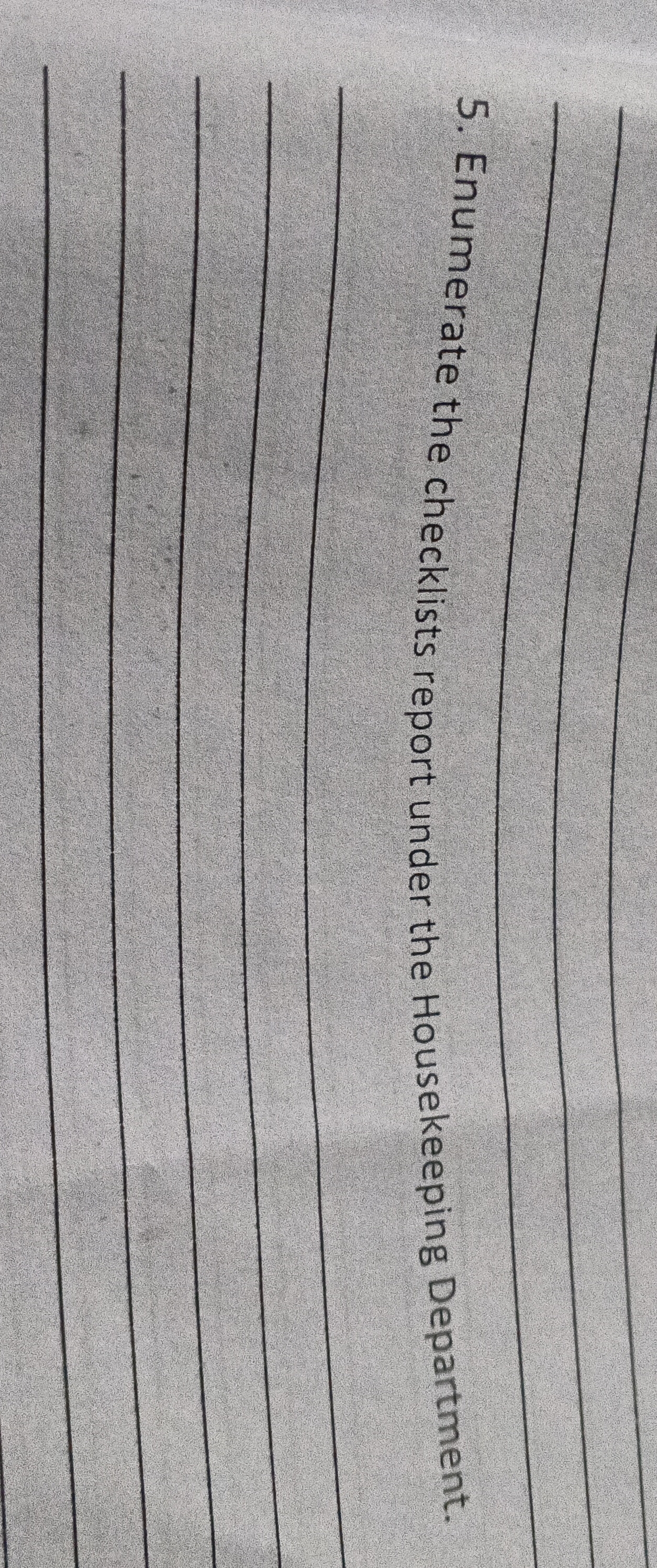 Answer this 5. Enumerate the checklists report