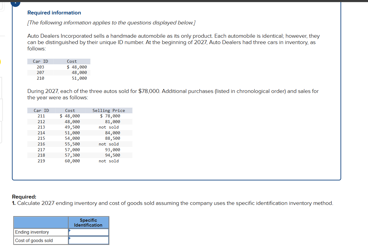 Required information [The following information