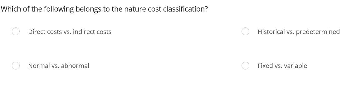 Which of the following belongs to the nature cost