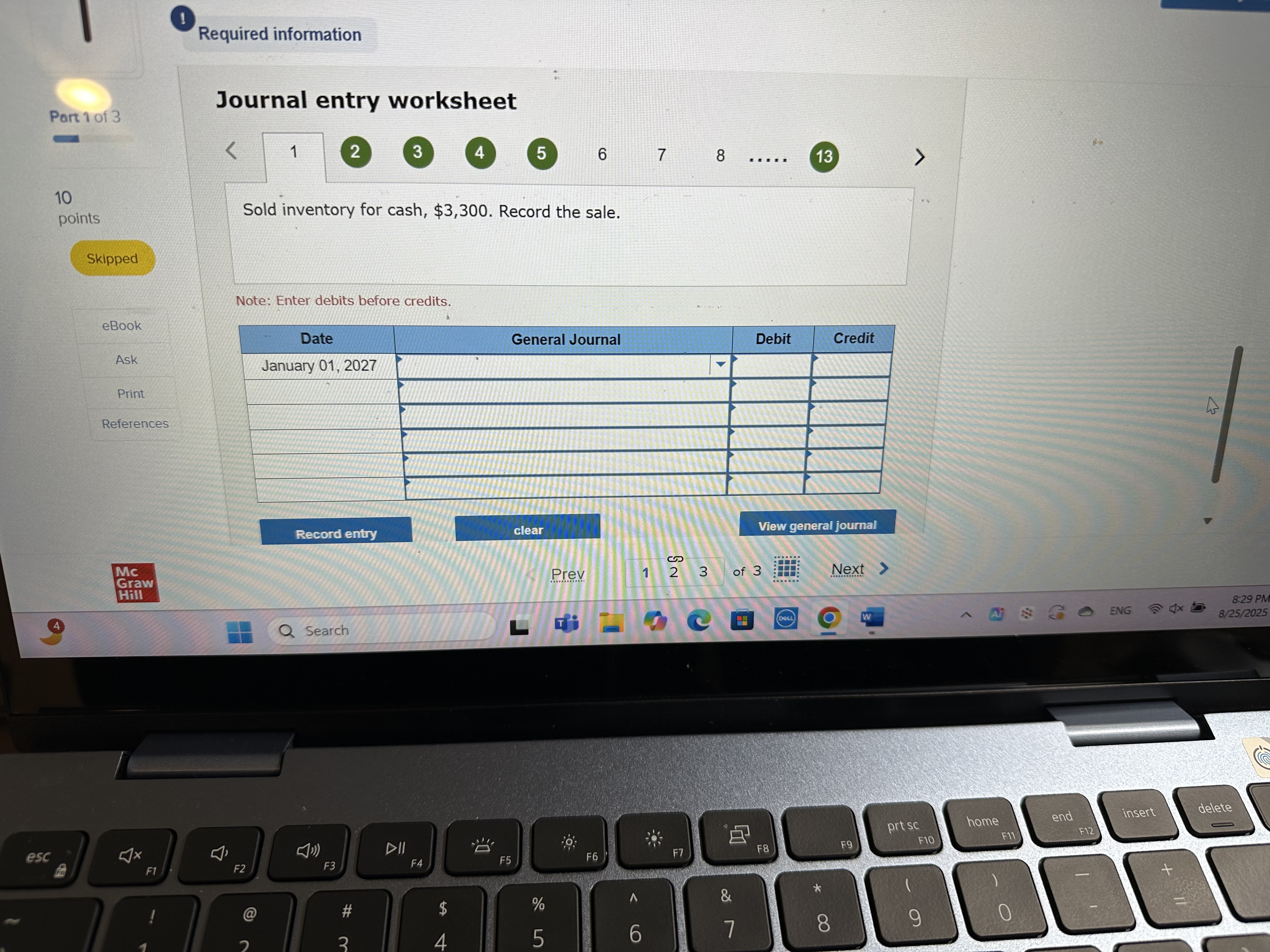 Required information Problem 2-2 (Algo)