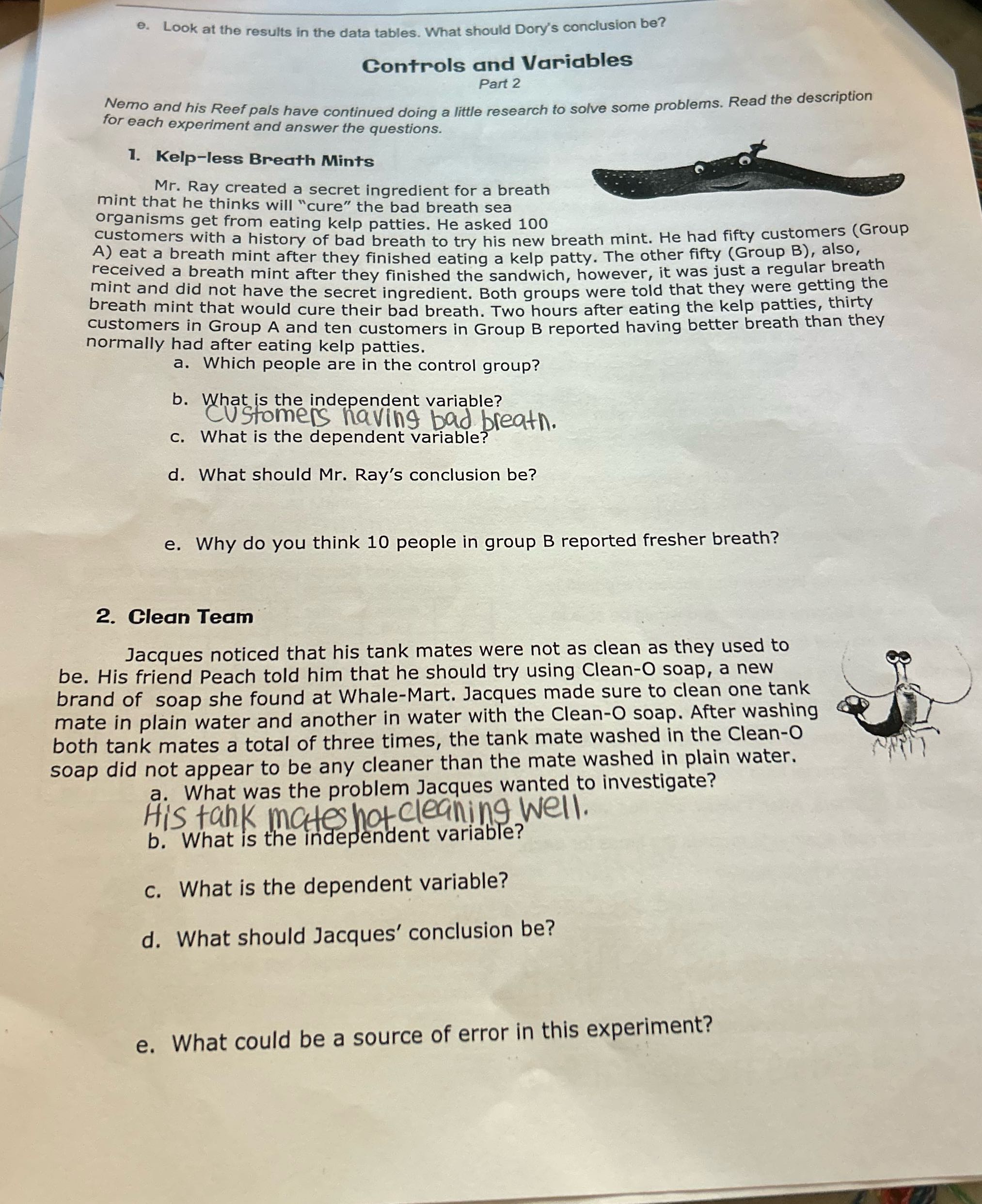 answer this e. Look at the results in the data