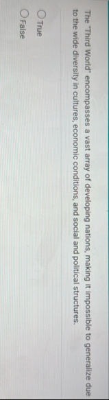 The "Third World" encompasses a vast array of