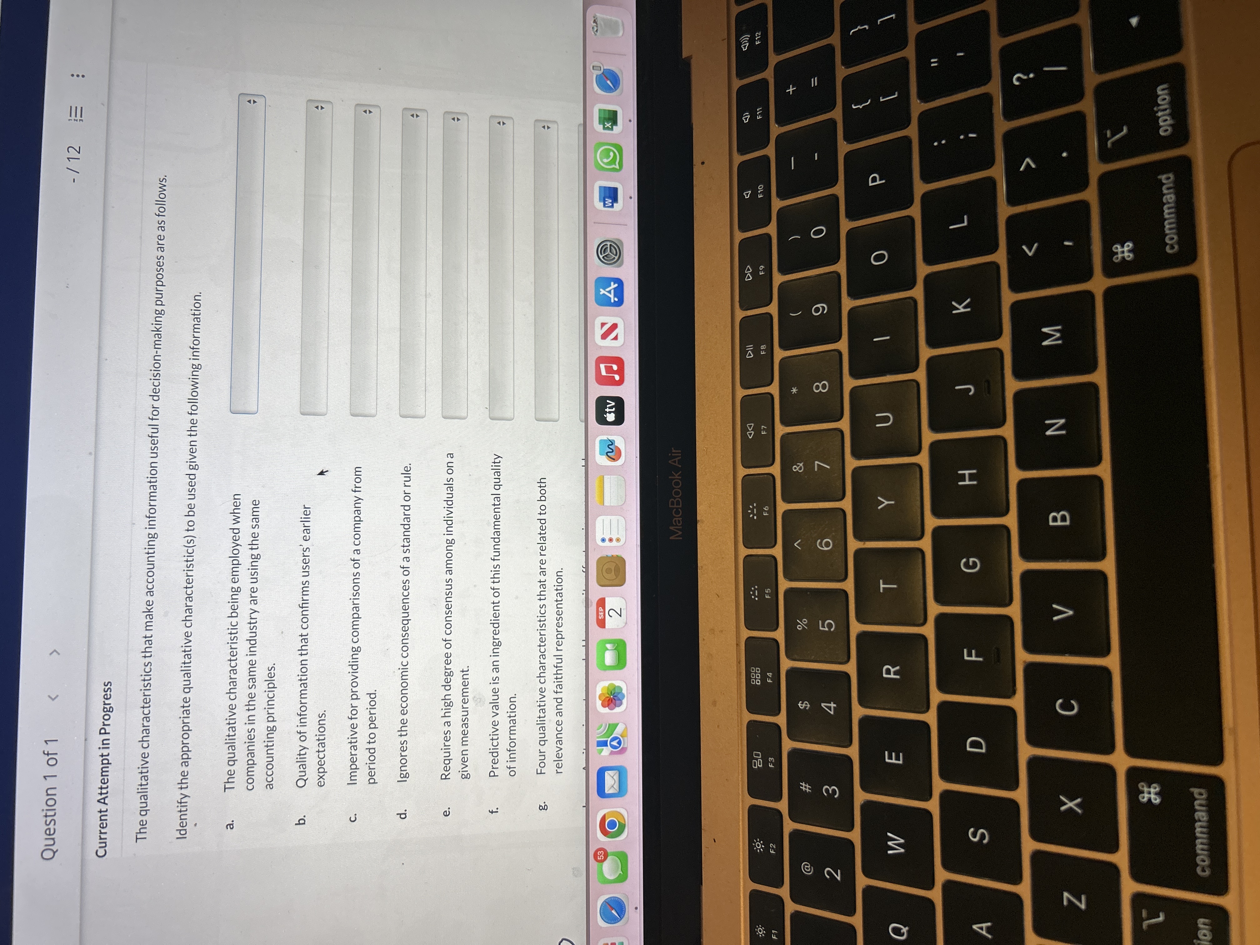 Question 1 of 1 - / 1 2 Current Attempt in