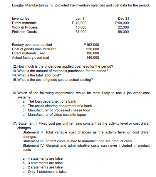 help me answer this cost accounting, explain and