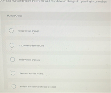 peraung leverage predicts the effects foxed costs