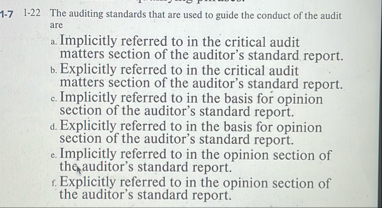 1 . 7 1 - 2 2 The auditing standards that are