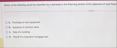 Which of the following would be classified as a