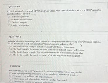 QUESTION 5 A certificanien in Cisco network
