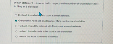 Which statement is incorrect with respect to the