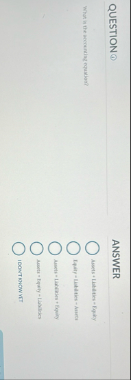 QUESTION ( 1 ) ANSWER What is the accounting