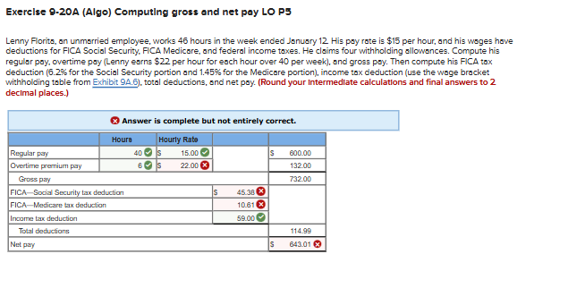 Exercise 9 - 2 0 A ( Algo ) Computing gross and