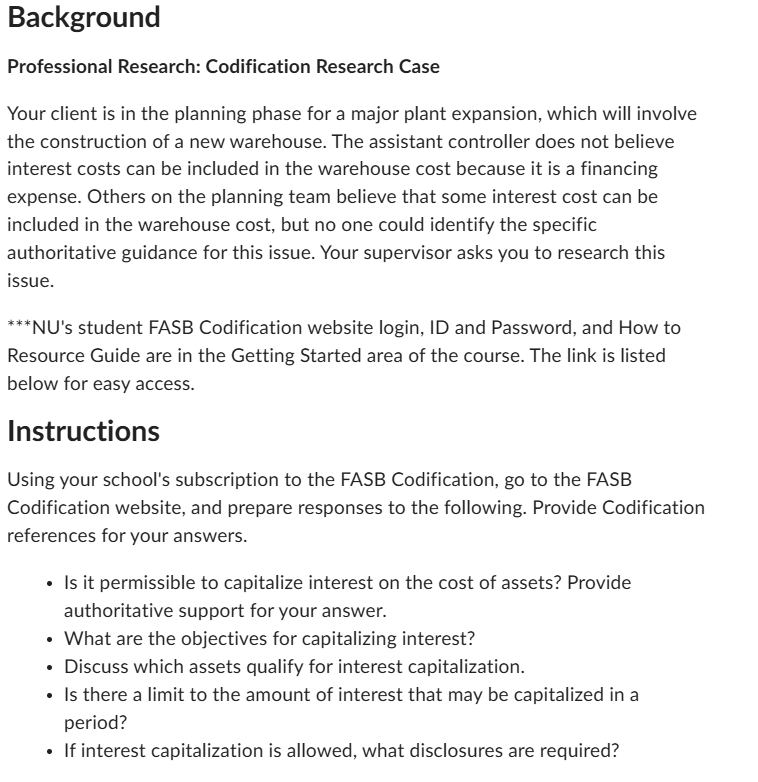 Background Professional Research: Codification